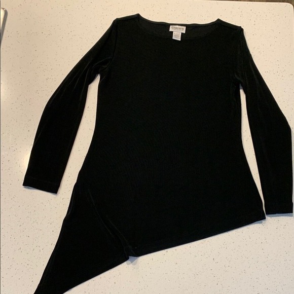Chico's Tops - Chico's Women's 0 Black Long Sleeve Asymmetrical Hem Top K008 Casual Work Travel